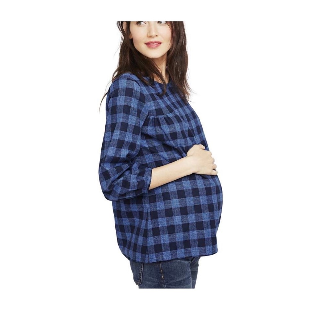 Hatch Collection, blue plaid Delfina Top sz 1